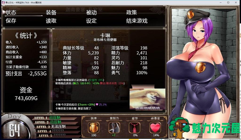 【爆款RPG/汉化/动态】卡琳·监狱长 V.7B.J 精翻作弊步兵版付魔改版【更新/1.2G】
